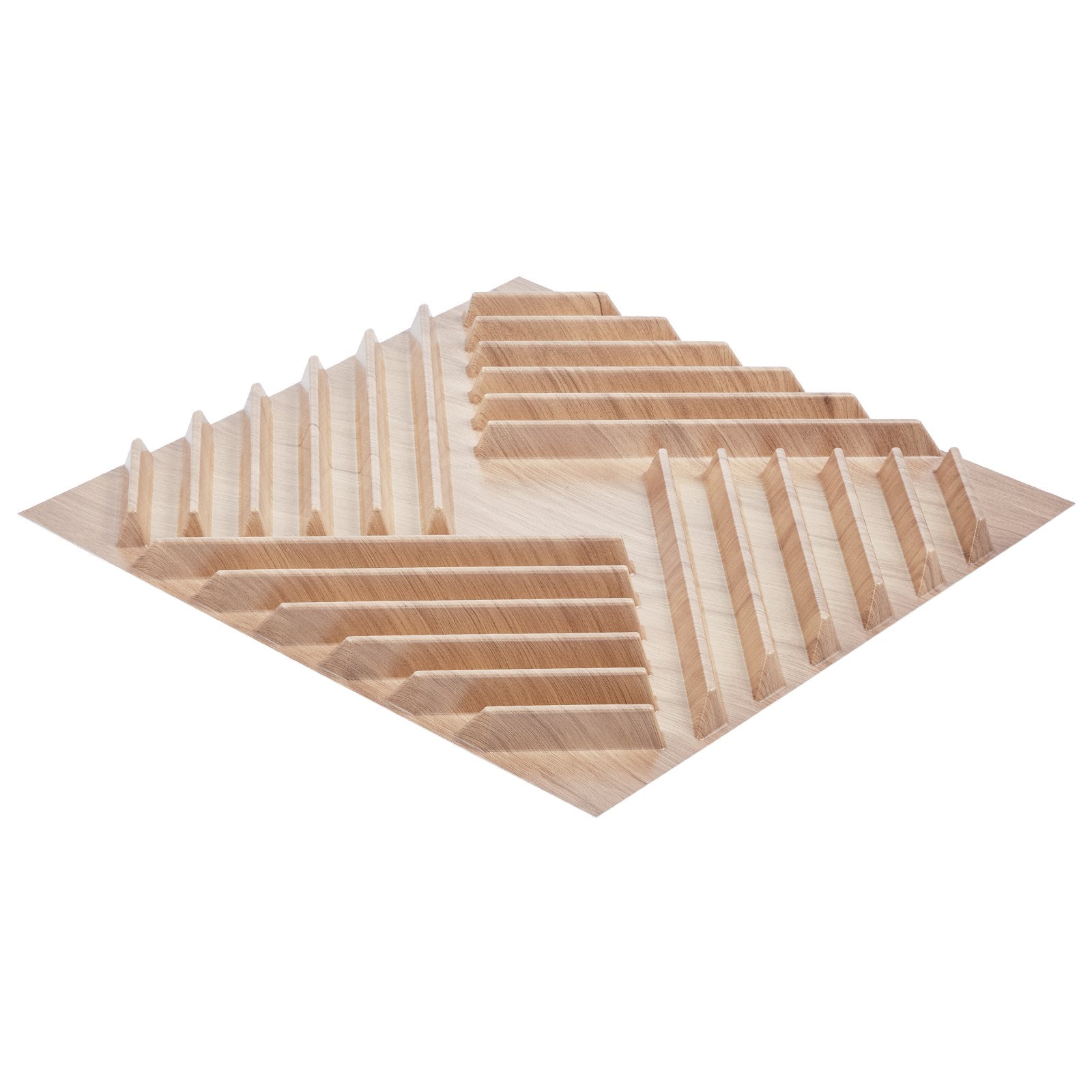 VEVOR 3D Slat Wall Panels 12-Pack 19.7x19.7'' PVC 32 Sq.Ft Coverage Light Wood