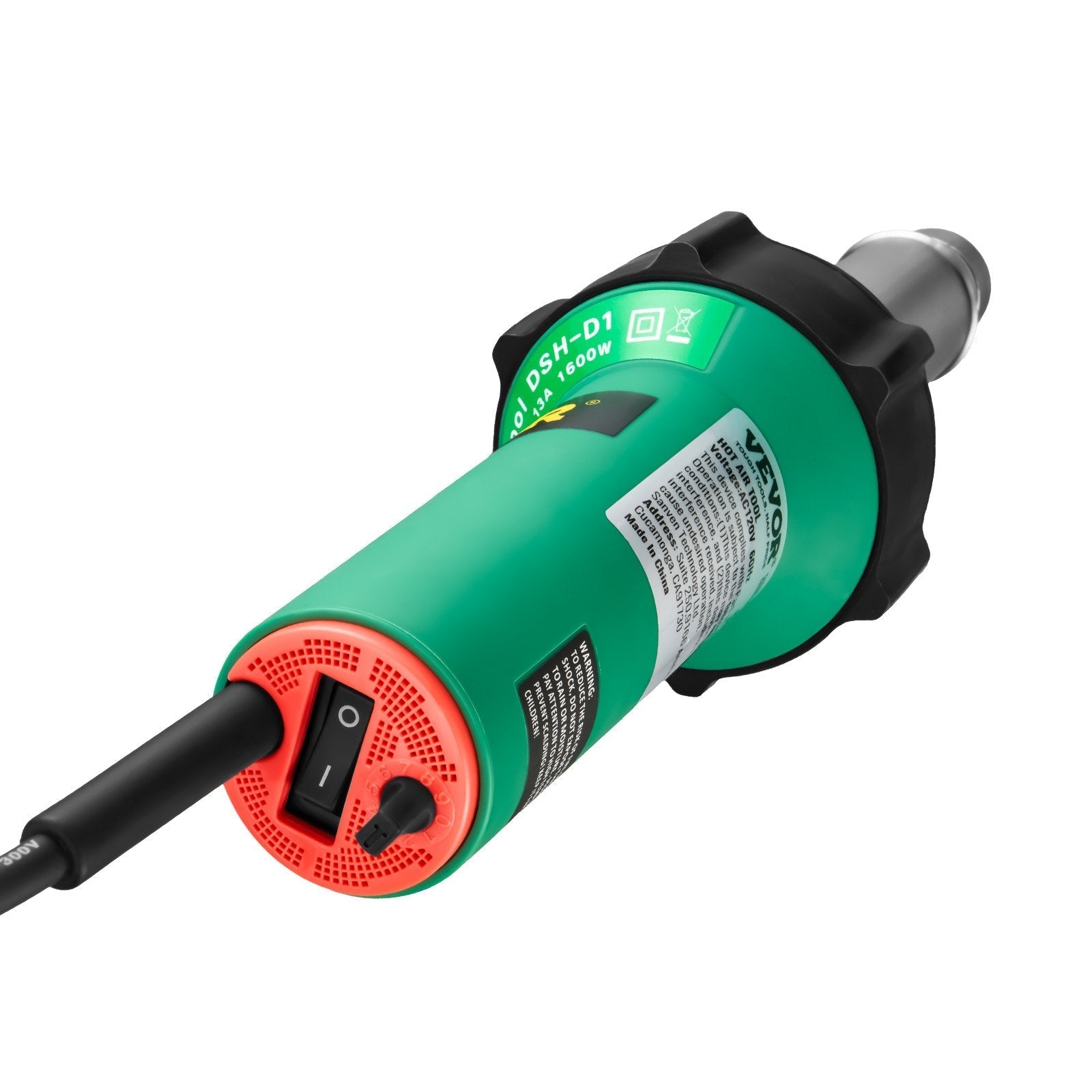 VEVOR Hot Air Plastic Welder 1600W PVC TPO Vinyl Heat Gun Torch & 9 Accessories