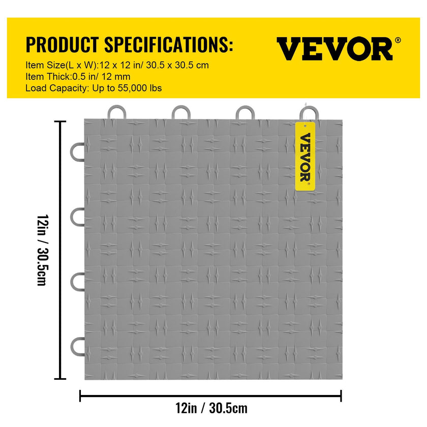VEVOR Garage Tiles Interlocking Garage Flooring Tiles 12x12