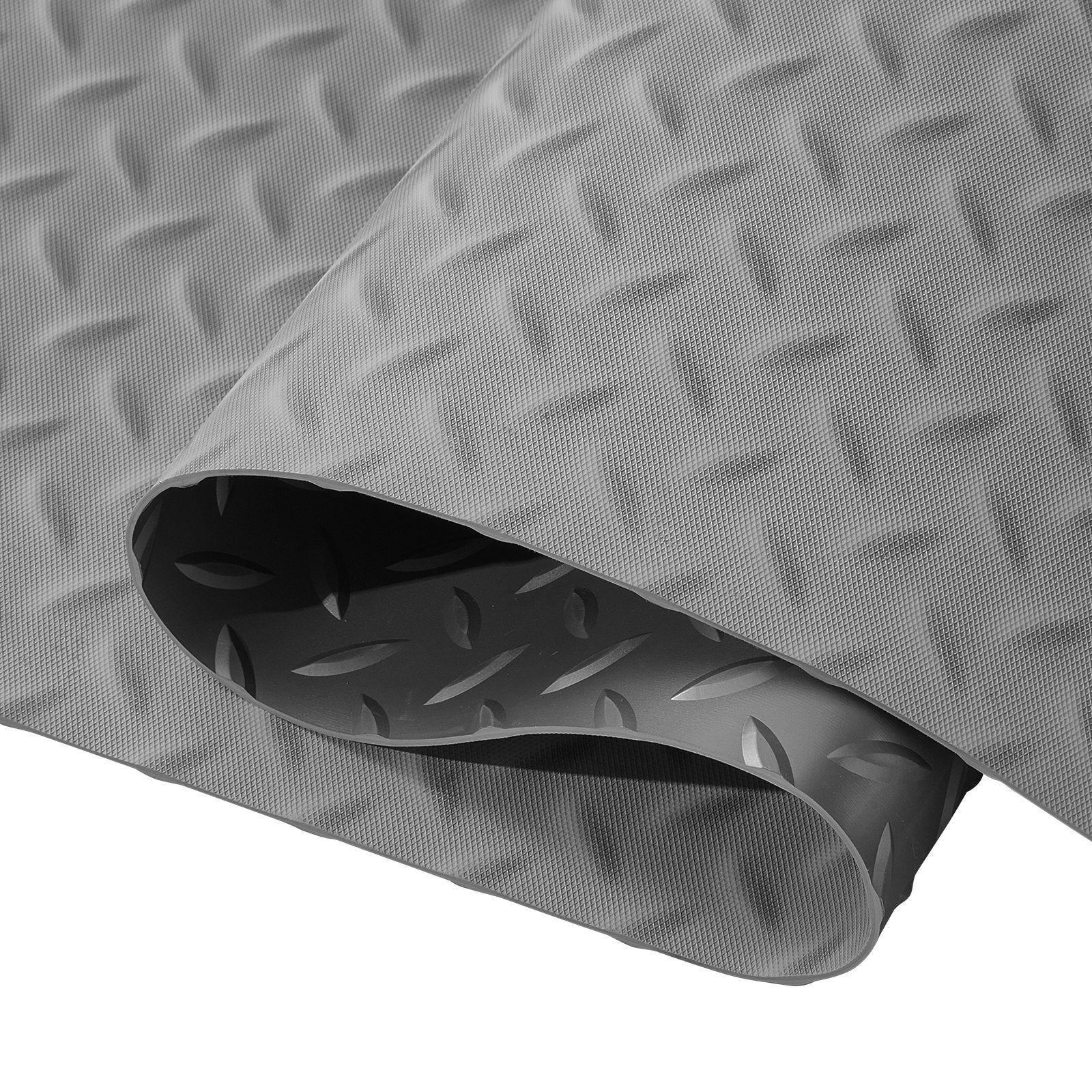 VEVOR Garage Floor Mat 4.9x13ft Vinyl Garage Flooring Roll Anti-Slide Diamond Texture Silver Garage Mats for Under Car 63.7sqft Covering Space DIY PVC Garage Floor Mat for Gyms Boats Car Trailer