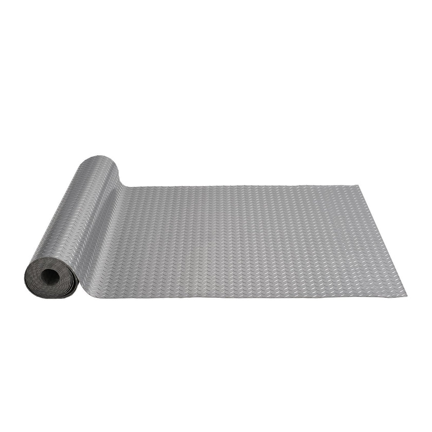 VEVOR Garage Floor Mat 4.9x19ft Vinyl Garage Flooring Roll Anti-Slide Diamond Texture Silver Garage Mats for Under Car 93 sqft Covering Space DIY PVC Garage Floor Mat for Gyms Boats Car Trailer