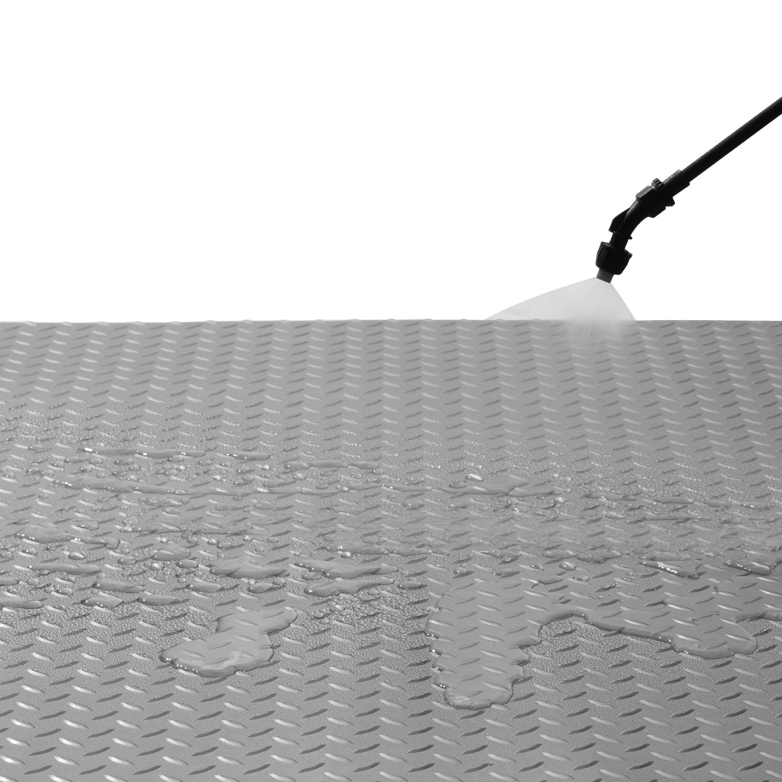 VEVOR Garage Floor Mat 4.9x19ft Vinyl Garage Flooring Roll Anti-Slide Diamond Texture Silver Garage Mats for Under Car 93 sqft Covering Space DIY PVC Garage Floor Mat for Gyms Boats Car Trailer