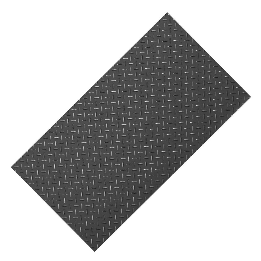 VEVOR Garage Floor Roll, 4 x 10 ft Garage Flooring Mat, 2.2 mm Thickened PVC Diamond Plate Floor Protector Mat with Double-sided Tape, Non-Slip, Easy to Clean for Warehouse, Gyms, Trailer, Black