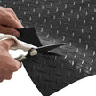 VEVOR Garage Floor Roll, 7.5 x 20 ft Garage Flooring Mat, 2.2 mm Thickened PVC Diamond Plate Floor Protector Mat with Double-sided Tape, Non-Slip, Easy to Clean for Warehouse, Gyms, Trailer, Black