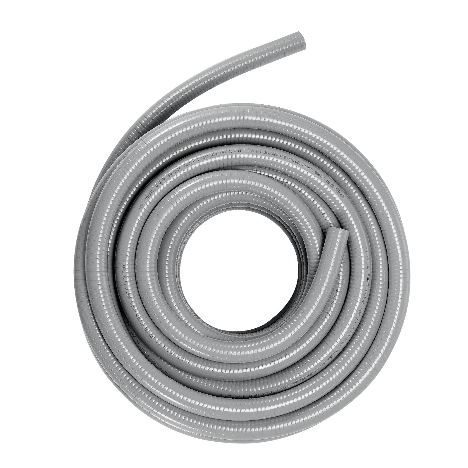VEVOR 1/2-Inch Flexible Electrical Conduit, 100 ft, PVC Liquid-Tight Conduit Non-Metallic with 5 Straight and 5 90-Degree Conduit Connector Fittings, for Air Conditioning Motor Controller Pump, IP65