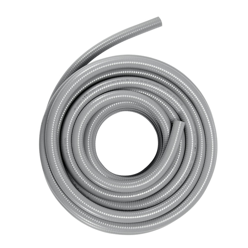VEVOR 1/2-Inch Flexible Electrical Conduit, 100 ft, PVC Liquid-Tight Conduit Non-Metallic with 5 Straight and 5 90-Degree Conduit Connector Fittings, for Air Conditioning Motor Controller Pump, IP65