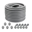VEVOR 3/4-Inch Flexible Electrical Conduit, 100 ft, PVC Liquid-Tight Conduit Non-Metallic with 5 Straight and 5 90-Degree Conduit Connector Fittings, for Air Conditioning Motor Controller Pump, IP65