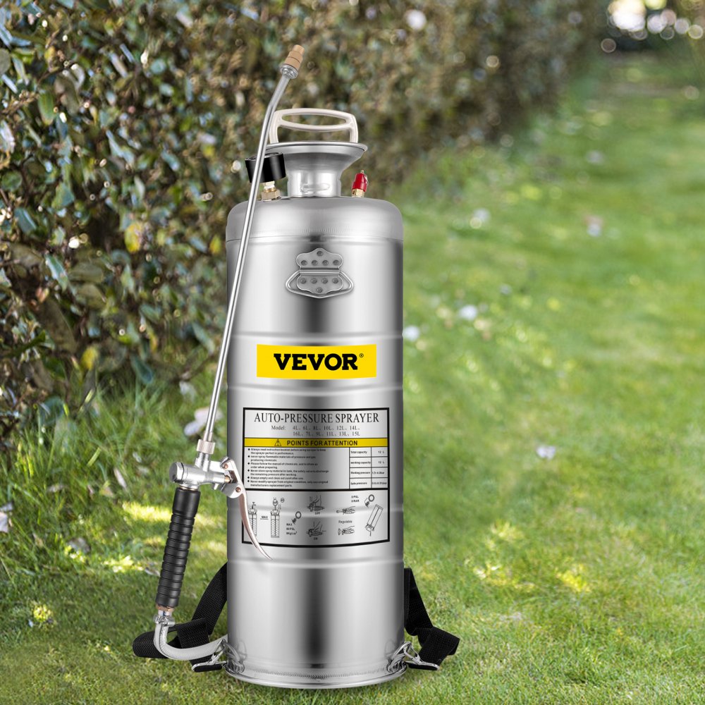 Stainless Steel Sprayer 3.5 Gallon Steel Hand-pump With 3.3-inch Reinforced Hose