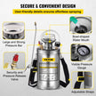 1.5gal/6l Stainless Steel Sprayer Curved Lance 3.3-inch Reinforced Hose Fan Tip