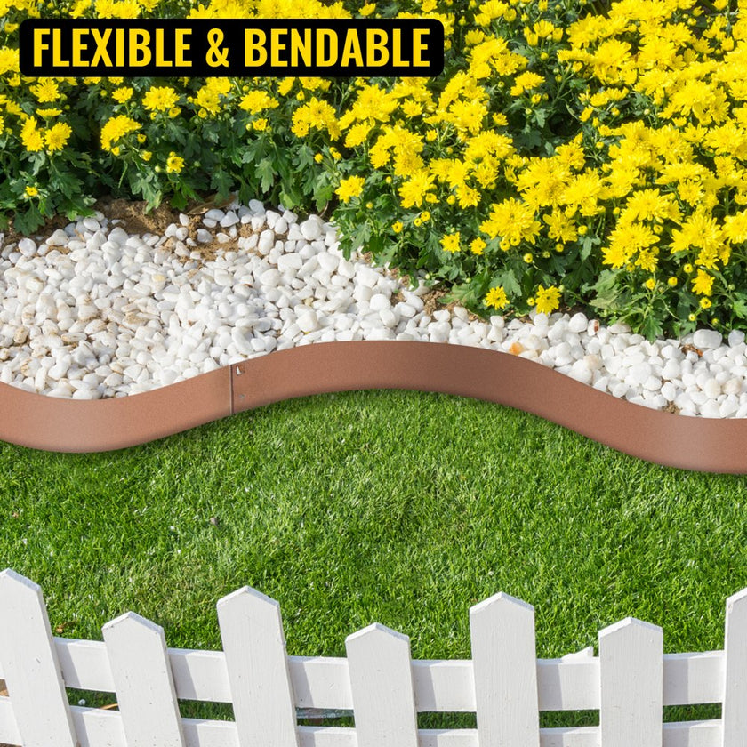 VEVOR Steel Lawn Edging Metal Landscape Edging 5PCS 5