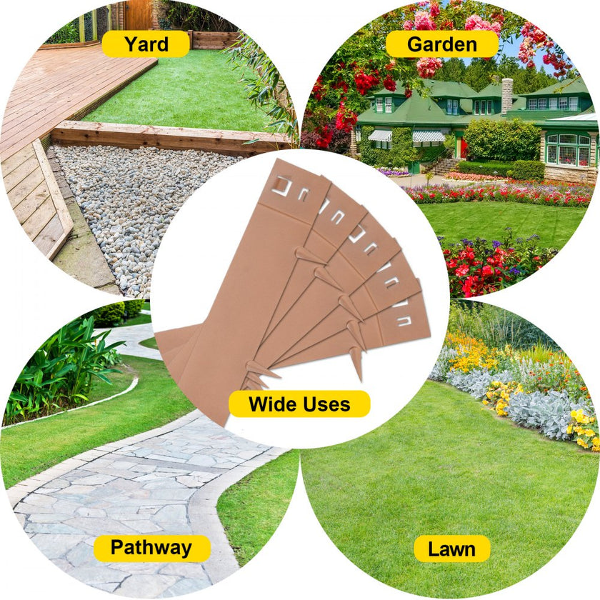 VEVOR Steel Lawn Edging Metal Landscape Edging 5PCS 5