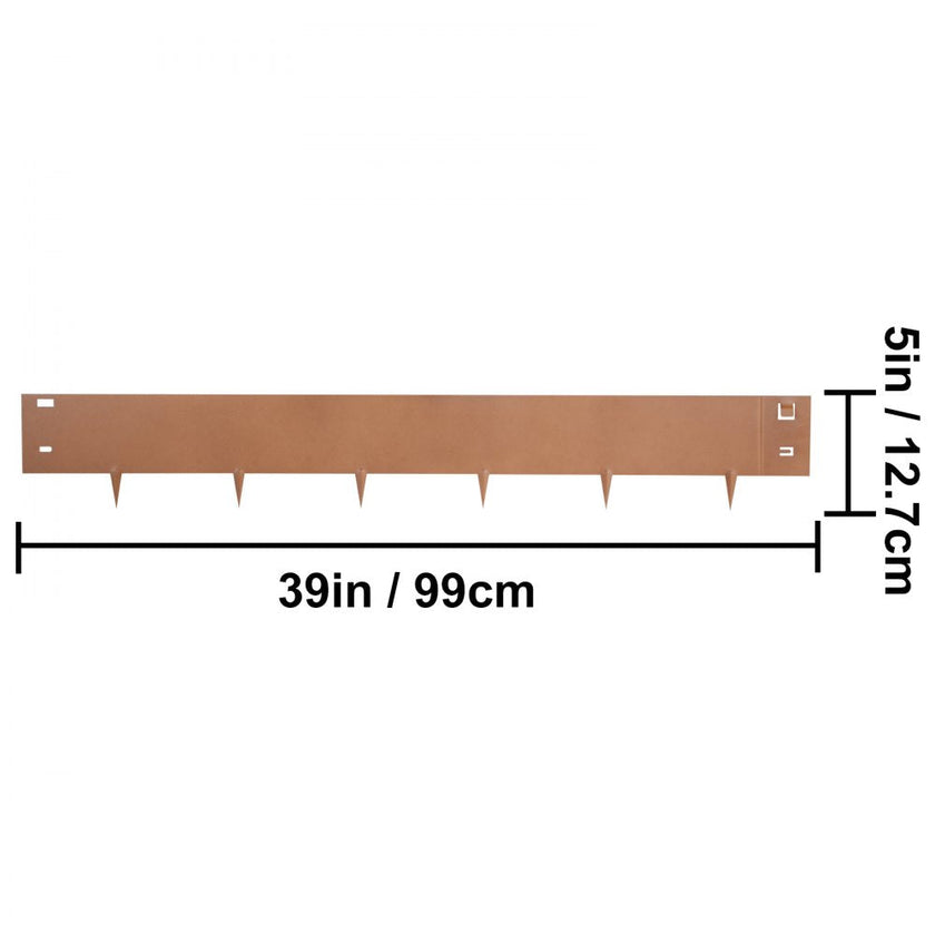 VEVOR Steel Lawn Edging Metal Landscape Edging 5PCS 5