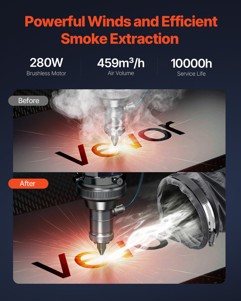 VEVOR Solder Fume Extractor 459 m³/h 280W Brushless Motor with 10 Levels Speed