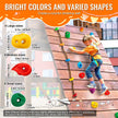 VEVOR 32 Rock Climbing Holds Climbing Rocks with Colored Climbing Rope Hardware
