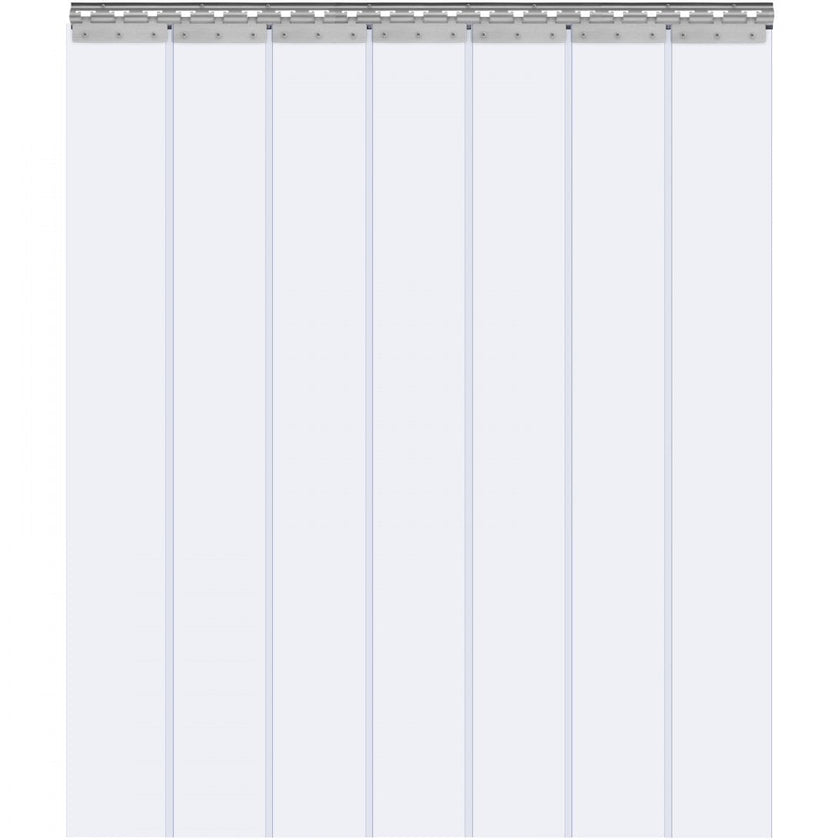 VEVOR PVC Strip Curtain 107 x 213.4 cm Slat Blind Transparent Soft PVC + DOTP 2 mm Thickness Strip Curtain Stable Curtain Including Mounting Material Ideal for Doors up to Approx. 107 cm