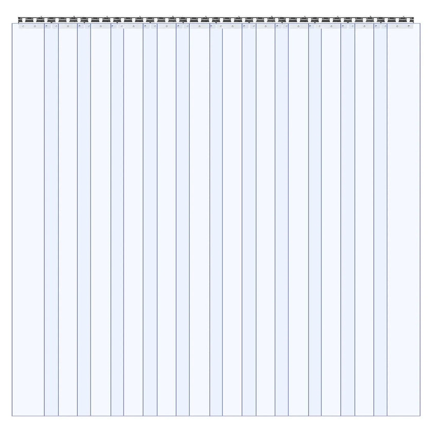 VEVOR Clear PVC Strip Curtain, 96 in Height x 84 in Width x 0.08 in Thickness, 14 PCS Walk in Freezer Cooler Curtain Strips, Smooth Waterproof Plastic Door Strips for Warehouse, Freezer, Garage Doors