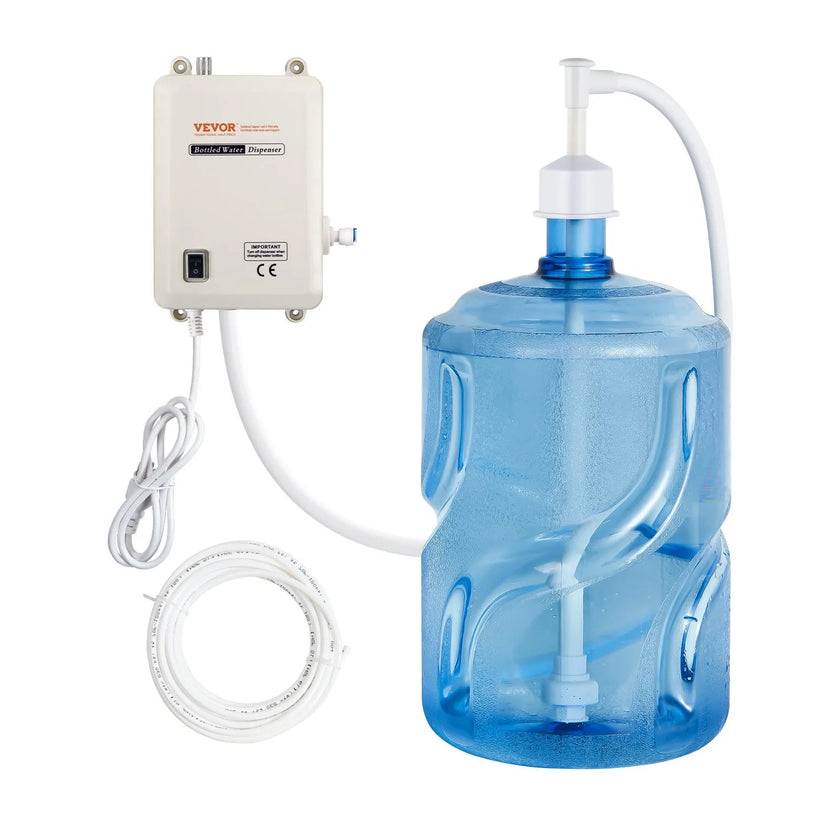 VEVOR Bottled Water Dispenser Pump System, 5 Gallon Dispensing System, Automatic Electric Water Dispenser, Single Inlet Water Jug Pump, Compatible Use with Coffee/Tea Machine, Refrigerator, Ice Maker