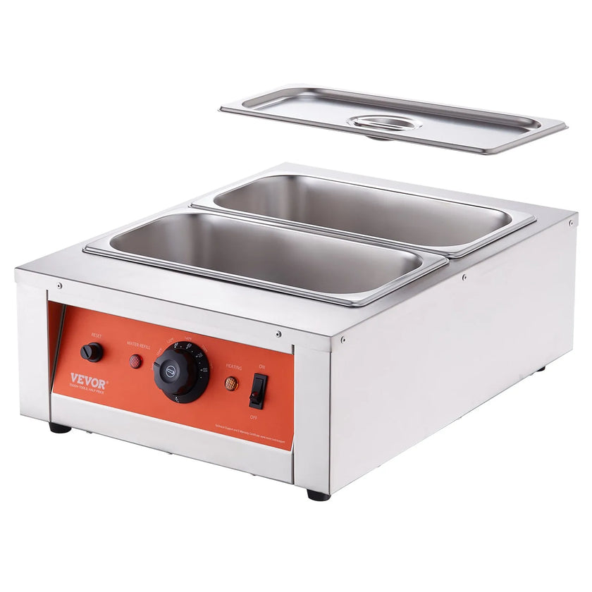 VEVOR Chocolate Tempering Machine, 17.6 Lbs 2 Tanks Chocolate Melting Pot TEMP Control 86~185℉, 1500W Stainless Steel Electric Commercial Food Warmer For Chocolate/Milk/Cream Melting and Heating