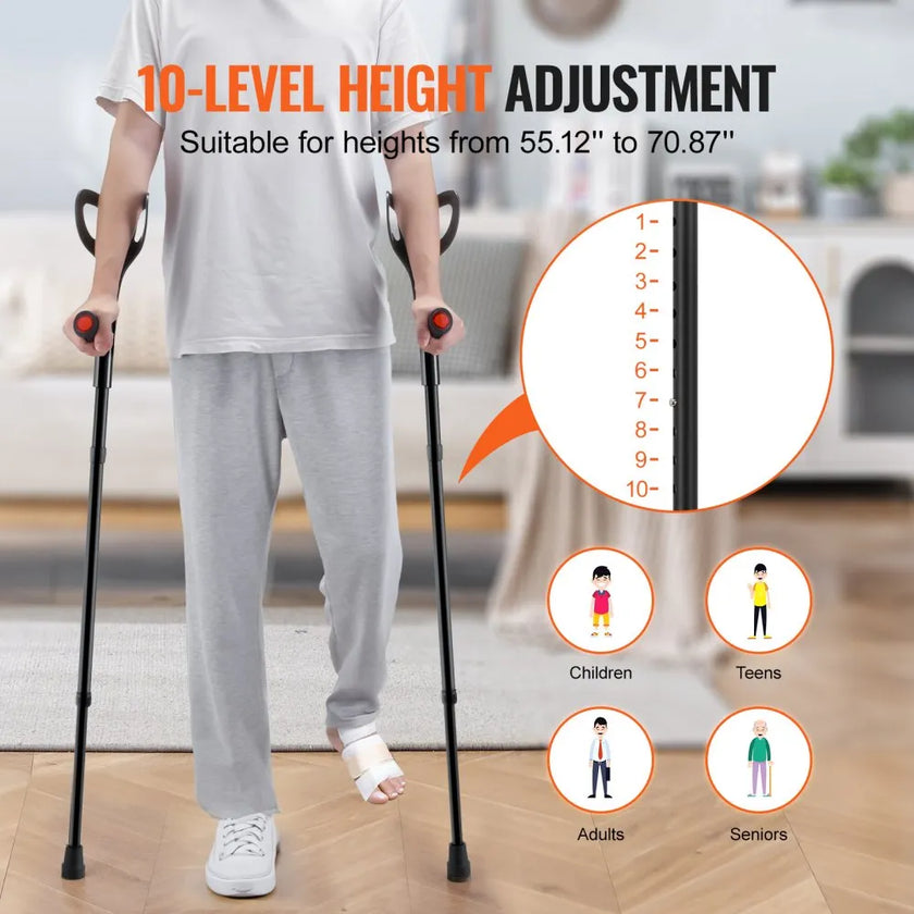 🩺 Forearm Crutches for Adults – 2 Variants Available (350 lb Capacity)