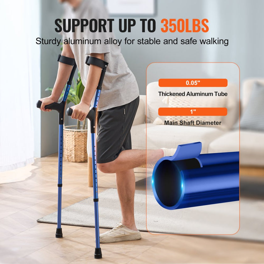 🩺 Forearm Crutches for Adults – 2 Variants Available (350 lb Capacity)