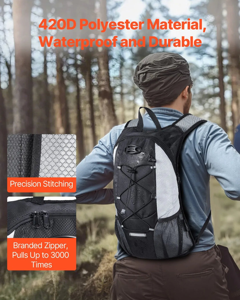 VEVOR Lightweight Hydration Pack Backpack 2L Water Bladder Biking Hiking Running