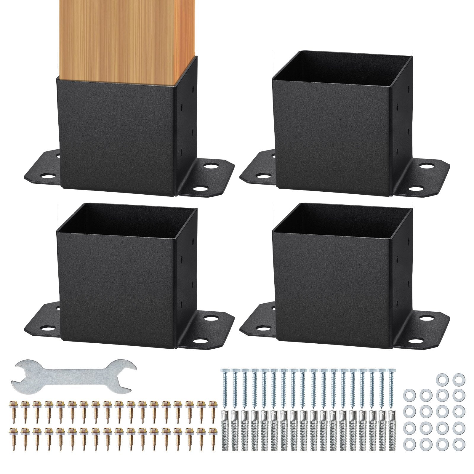 VEVOR 6x6 Post Base 4 Pcs, Inner Size 5.6