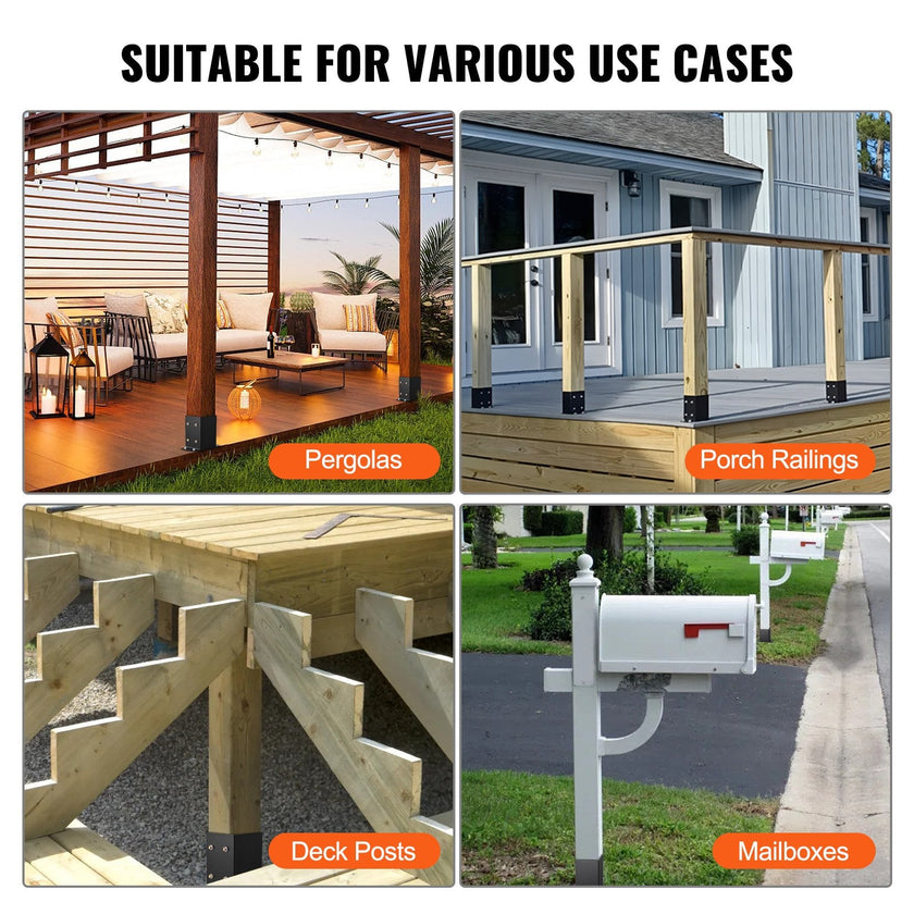 VEVOR 4x4 Post Base 4 Pcs, Inner Size 3.6