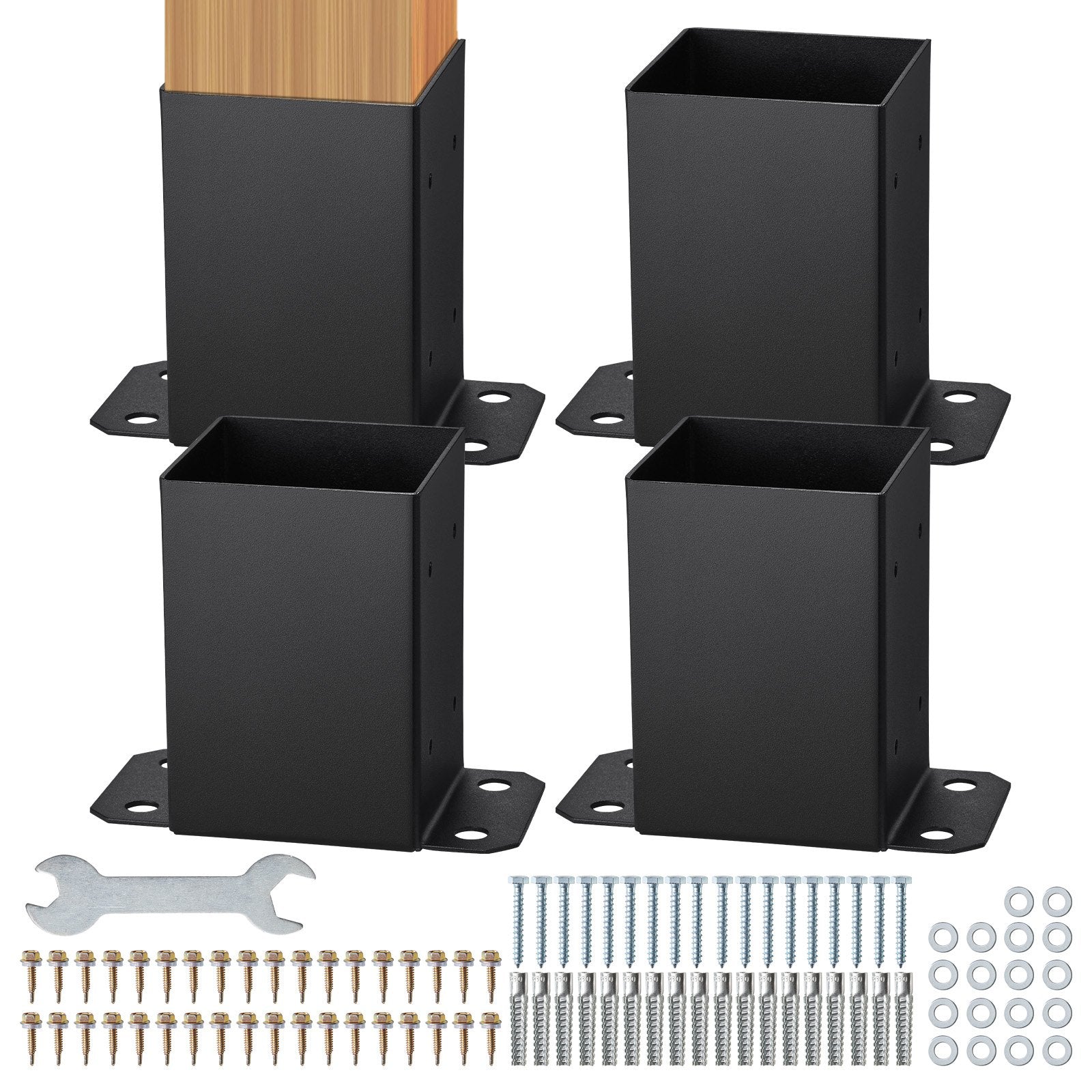 VEVOR 4x4 Post Base 4 Pcs, Inner Size 3.6