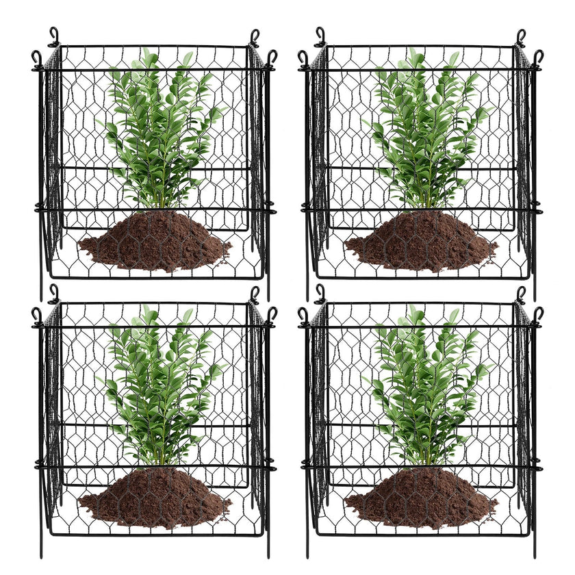 VEVOR 5 Pack Plant Protector from Animals 13.4'' x 13.4'' Metal Plant Cage
