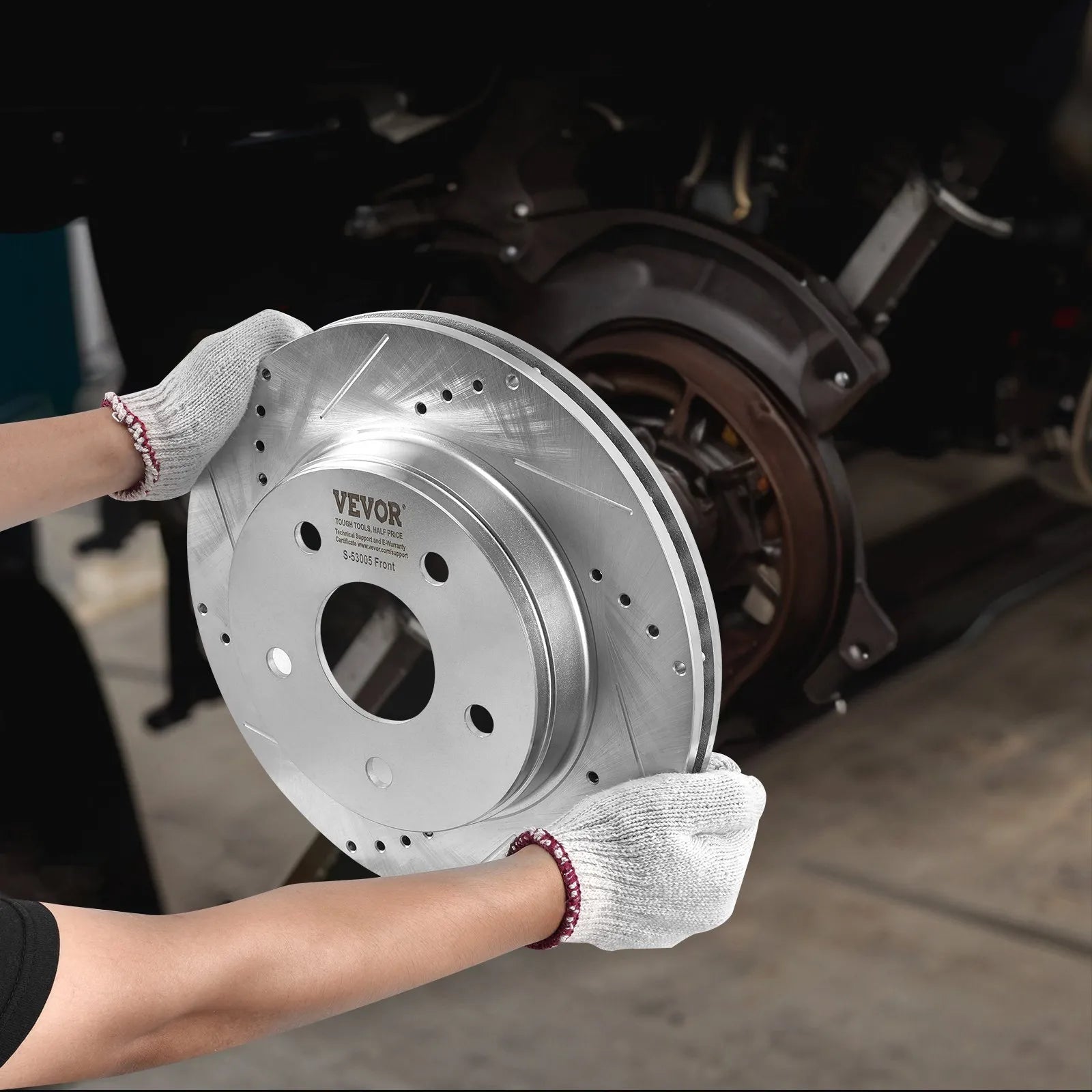 VEVOR Drilled Slotted Front and Rear Brake Rotors Pads Kit for Dodge Ram 1500