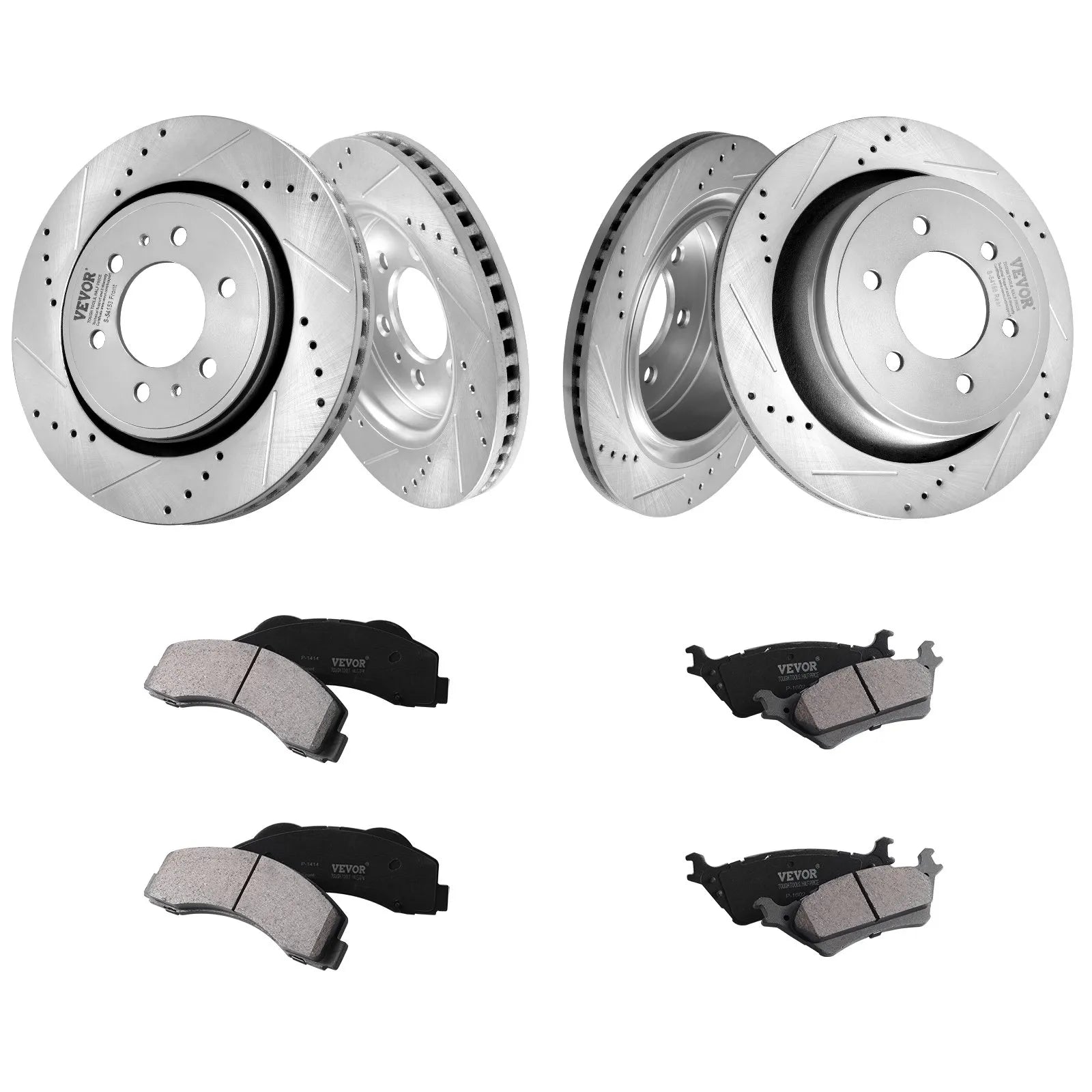 VEVOR Drilled Slotted Front&Rear Brake Rotors Pads Kit for 2012-2020 Ford F-150