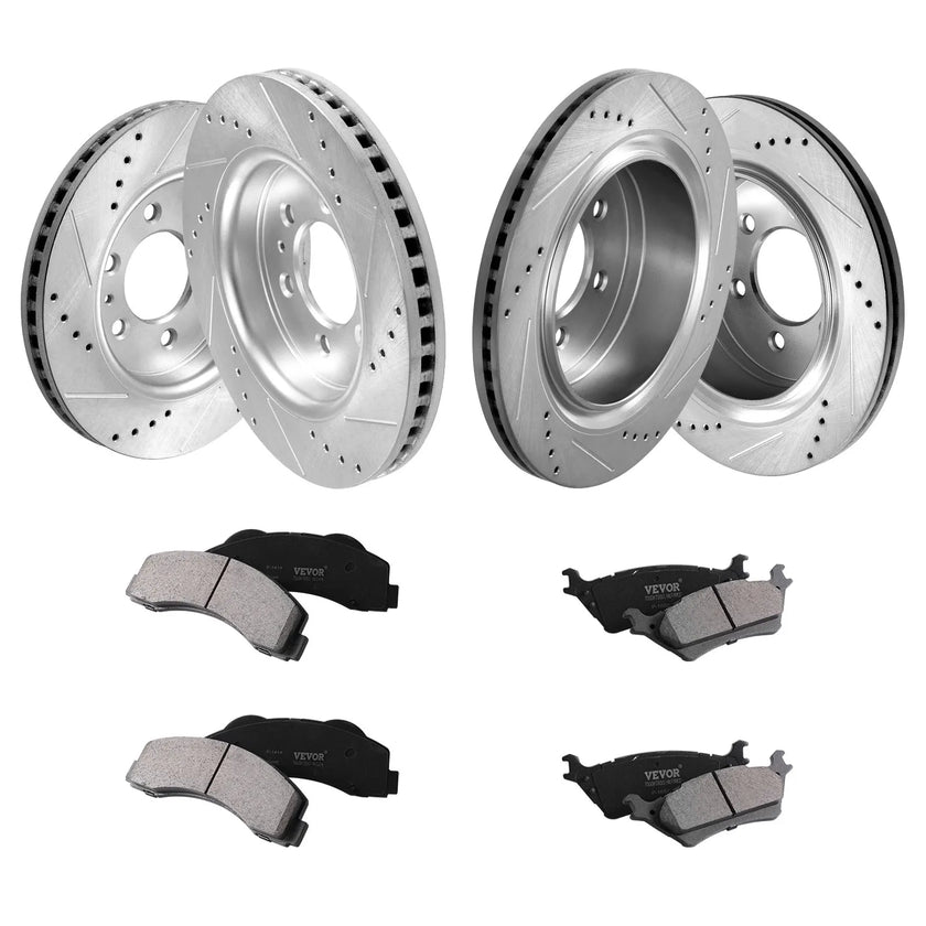 VEVOR Drilled Slotted Front&Rear Brake Rotors Pads Kit for 2012-2020 Ford F-150