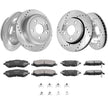 VEVOR Drilled Slotted Front&Rear Brake Rotors Pads Kit for 07-2017 Jeep Wrangler