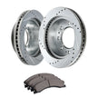 VEVOR Drilled and Slotted Front Brake Rotors Pads Kit for Chevy Silverado GMC