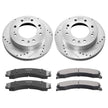 VEVOR Drilled and Slotted Front Brake Rotors Pads Kit for Chevy Silverado GMC