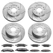 VEVOR Drilled Slotted Front Rear Brake Rotors Pads Kit for Chevy Silverado GMC