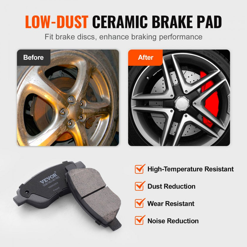 VEVOR Front Ceramic Brake Pads & Rotors Kit for Vauxhall Adam Corsa D Hatchback