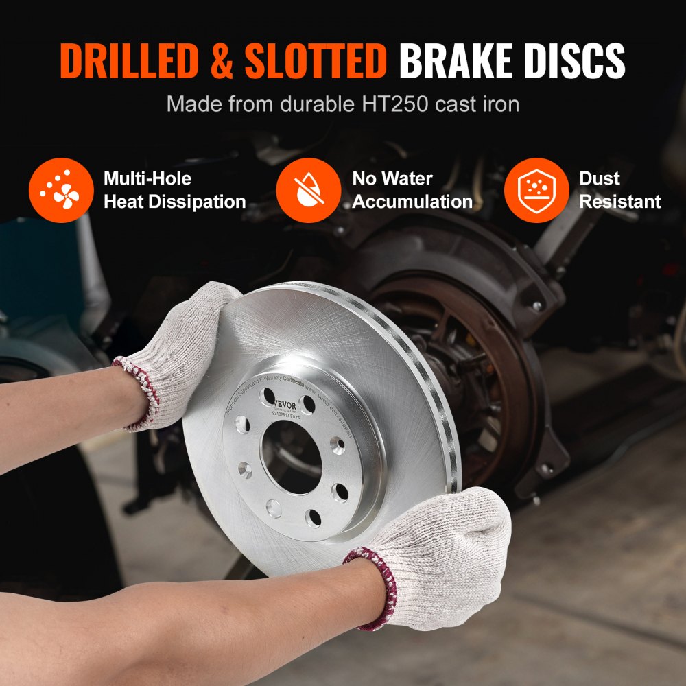 VEVOR Front Ceramic Brake Pads & Rotors Kit for Vauxhall Adam Corsa D Hatchback