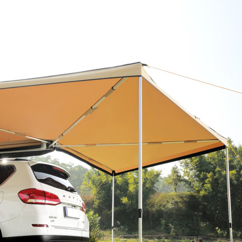 VEVOR Vehicle Awning 270 Degree, 8.2' Height Retractable Car Side Awning, PU3000mm UV50+ Car Awning with Waterproof Storage Bag, Suitable for Truck, SUV, Van, Campers