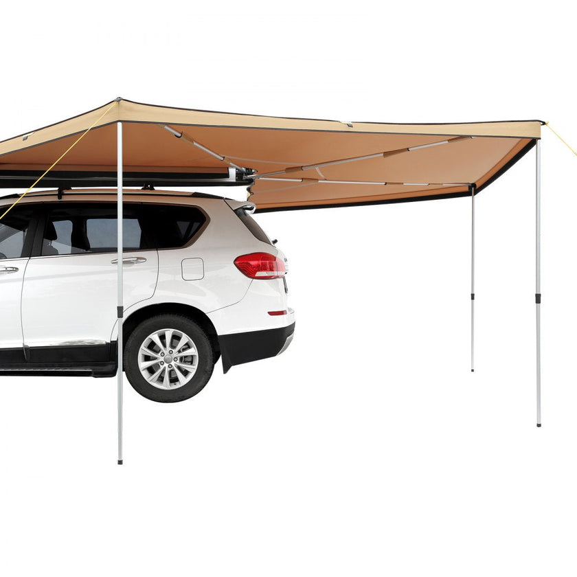 VEVOR Vehicle Awning 270 Degree, 8.2' Height Retractable Car Side Awning, PU3000mm UV50+ Car Awning with Waterproof Storage Bag, Suitable for Truck, SUV, Van, Campers