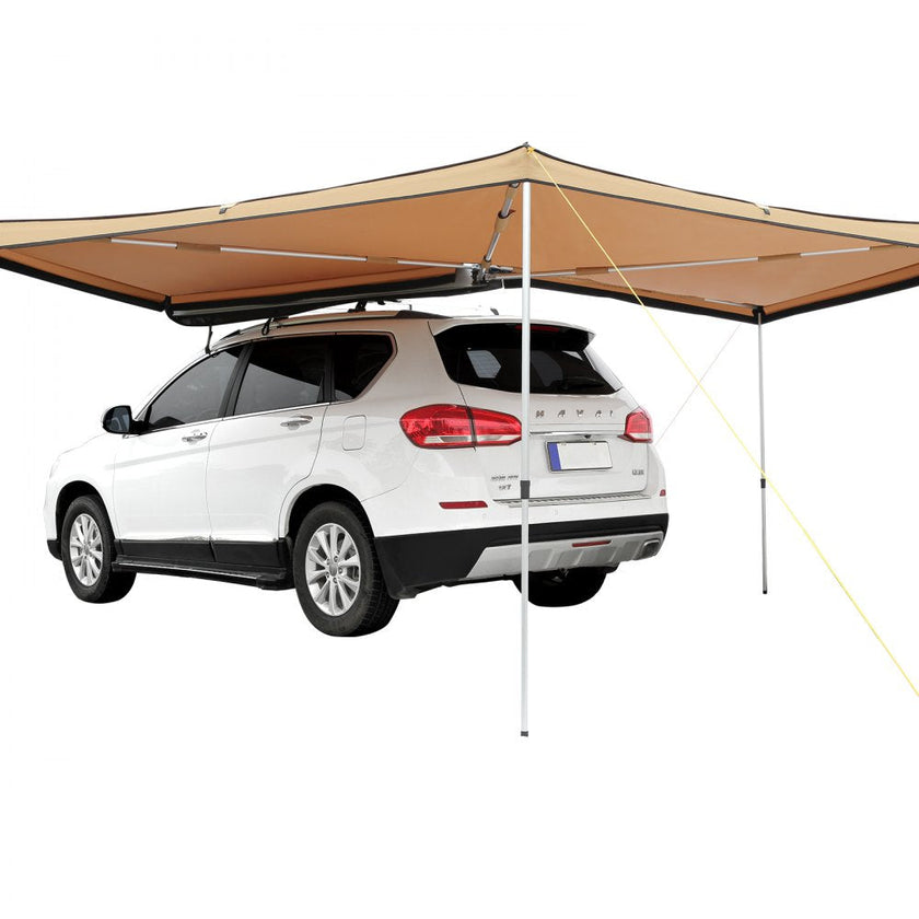 VEVOR Vehicle Awning 270 Degree, 8.2' Height Retractable Car Side Awning, PU3000mm UV50+ Car Awning with Waterproof Storage Bag, Suitable for Truck, SUV, Van, Campers