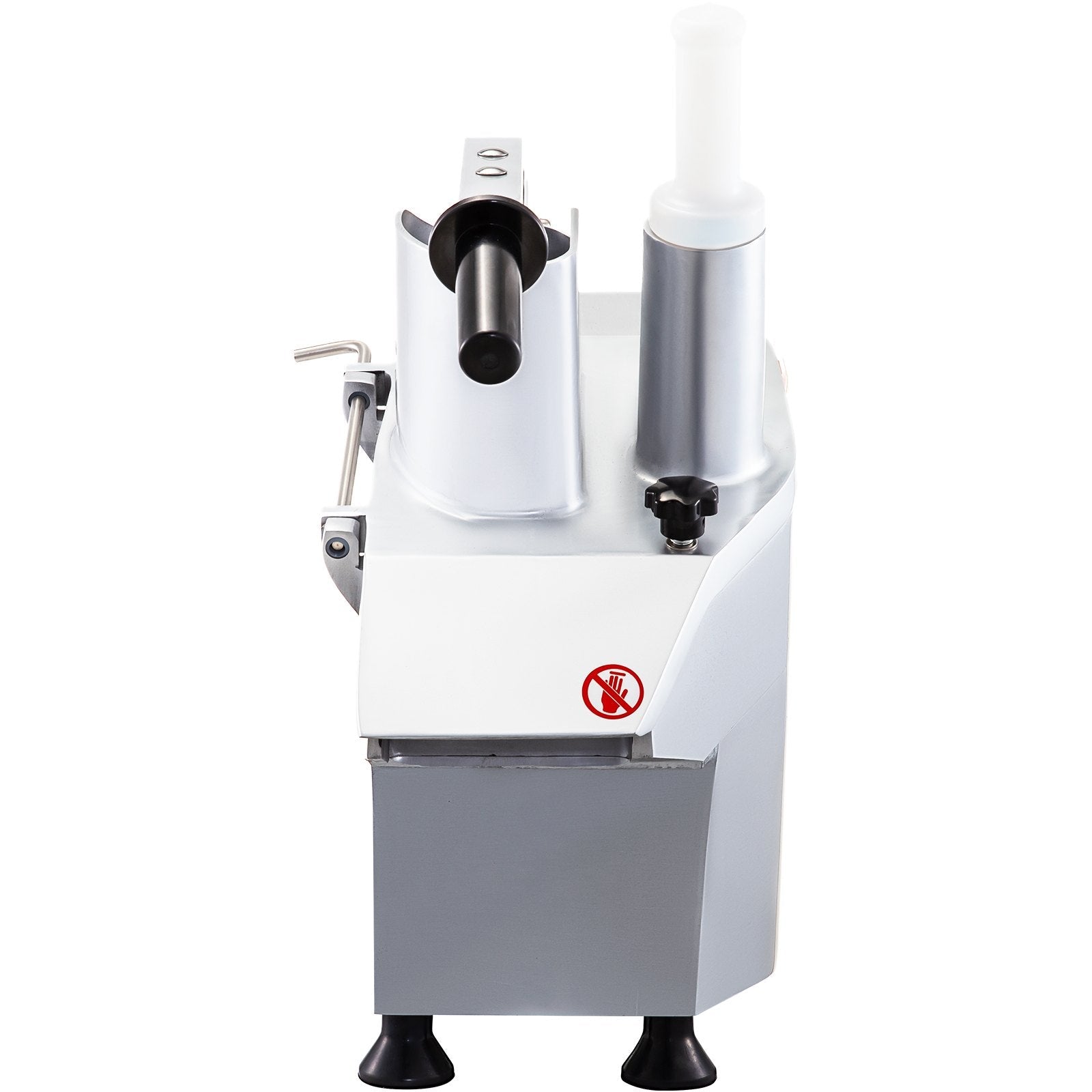 VEVOR 110V Commercial Fruit and Vegetable Cutter Slicer Machine 550W Multi-Functional Food Processor with Detachable 5-Blades Perfect for Cucumber Onion Carrot Slicing Shredding Dicing