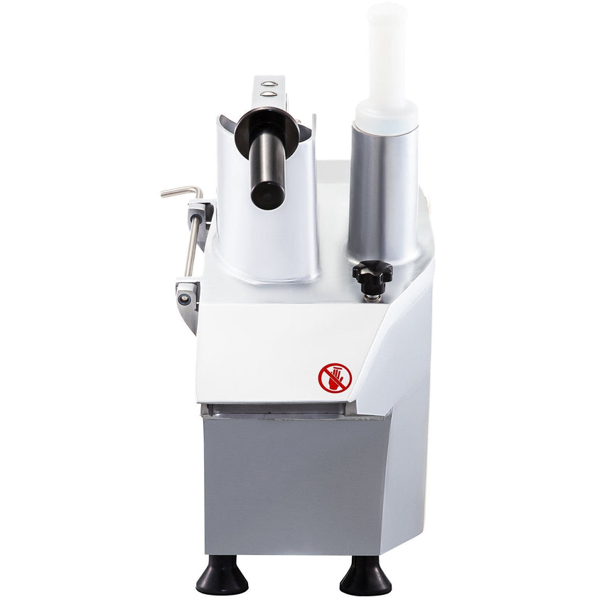 VEVOR 110V Commercial Fruit and Vegetable Cutter Slicer Machine 550W Multi-Functional Food Processor with Detachable 5-Blades Perfect for Cucumber Onion Carrot Slicing Shredding Dicing