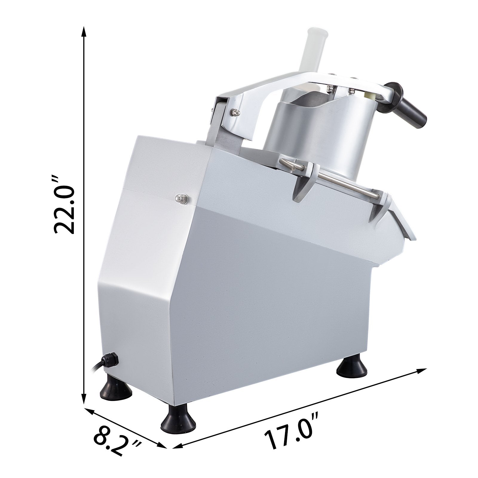 VEVOR 110V Commercial Fruit and Vegetable Cutter Slicer Machine 550W Multi-Functional Food Processor with Detachable 5-Blades Perfect for Cucumber Onion Carrot Slicing Shredding Dicing