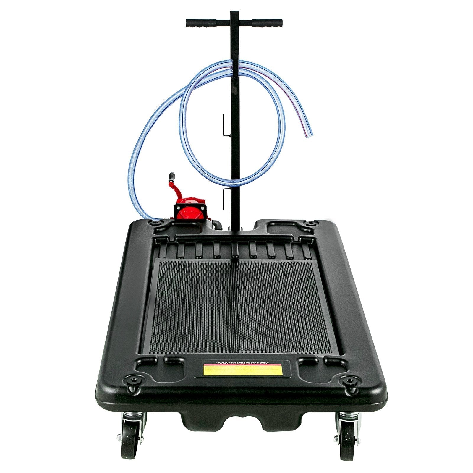 Vevor Low Profile Oil Drain Pan 17 Gallon Foldable Highly Durable & 8' Hose