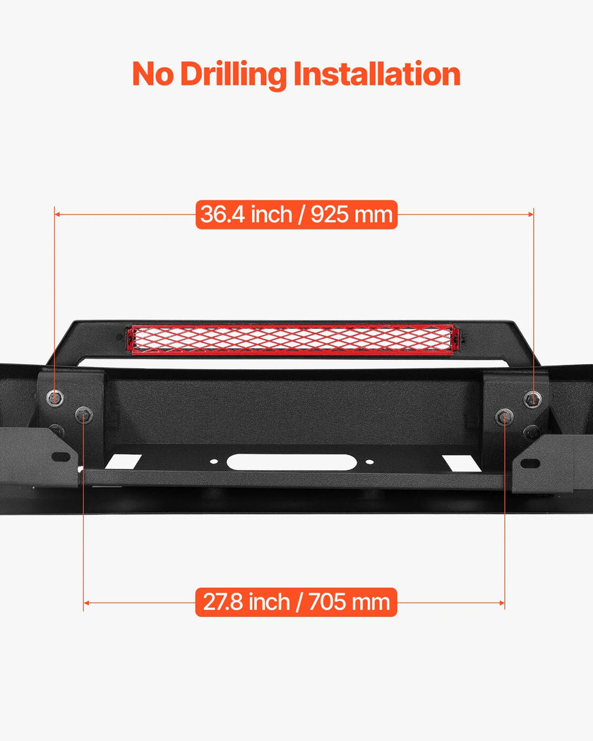 VEVOR Front Bumper Compatible with 2016-2023 Toyota Tacoma with Winch Plate