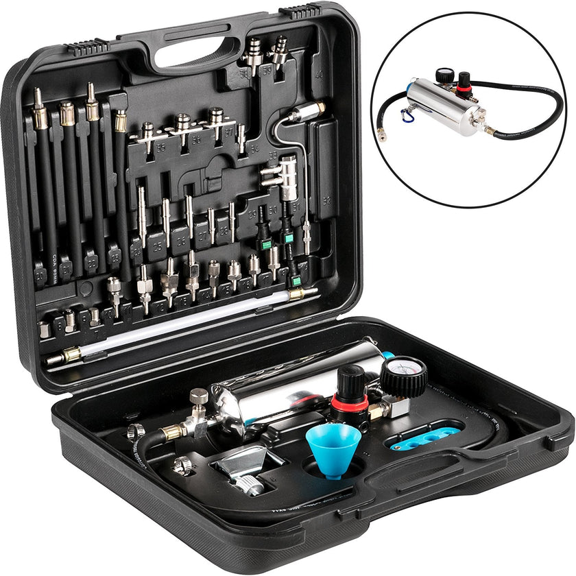 VEVOR Auto Non-Dismantle Fuel System Injector Cleaner, for Petrol EFI Throttle, Cleaning Kits for the Power Supply, Excellent Valves, Tester Supply System, 0-140 PSI