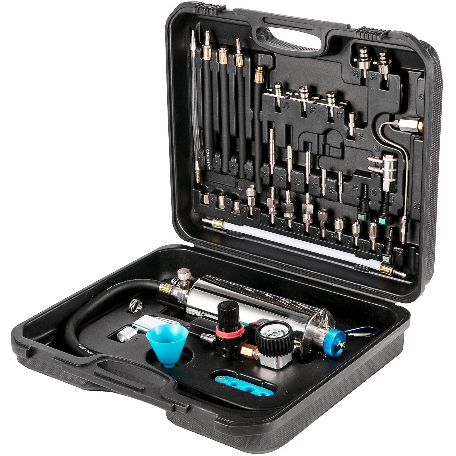 VEVOR Auto Non-Dismantle Fuel System Injector Cleaner, for Petrol EFI Throttle, Cleaning Kits for the Power Supply, Excellent Valves, Tester Supply System, 0-140 PSI