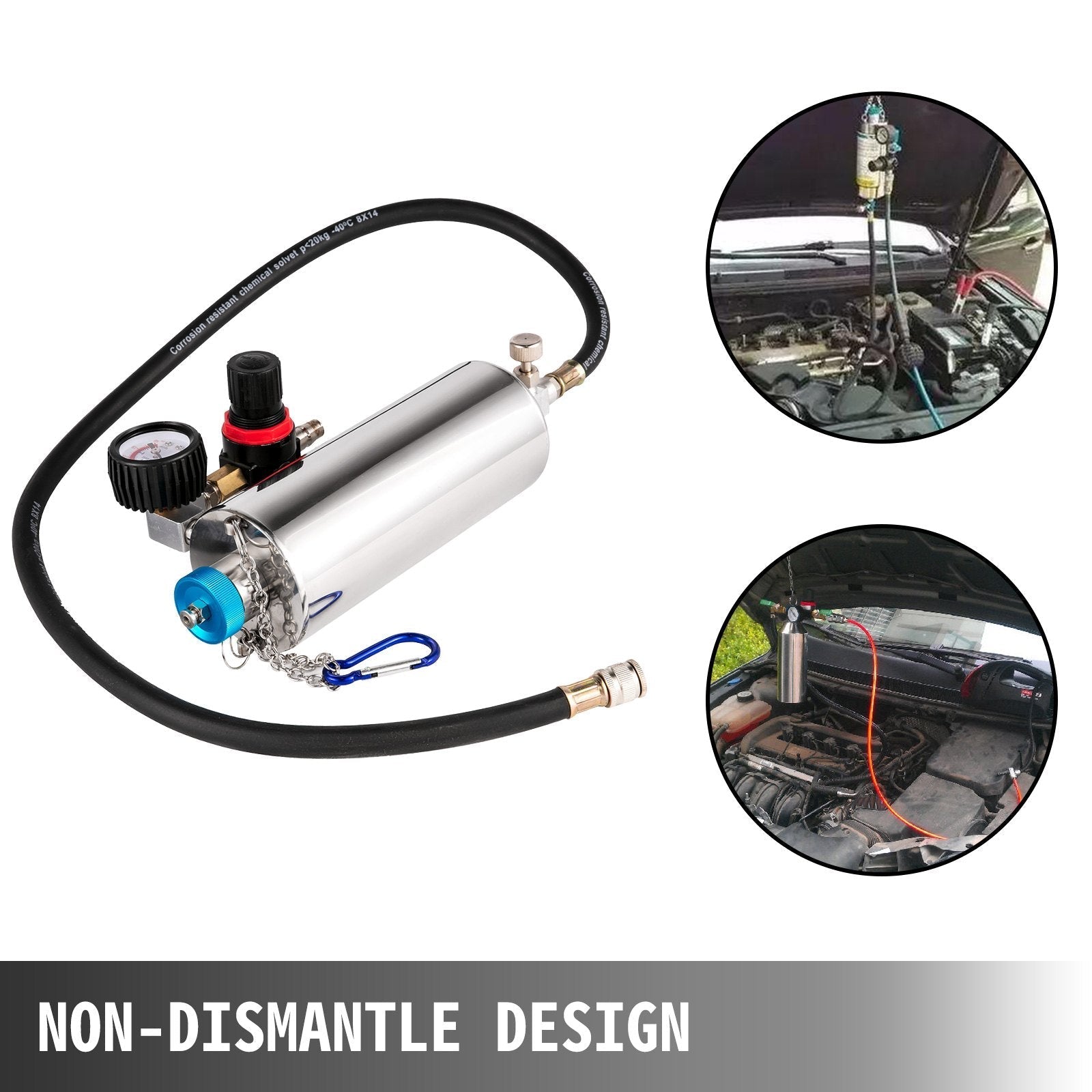 VEVOR Auto Non-Dismantle Fuel System Injector Cleaner, for Petrol EFI Throttle, Cleaning Kits for the Power Supply, Excellent Valves, Tester Supply System, 0-140 PSI