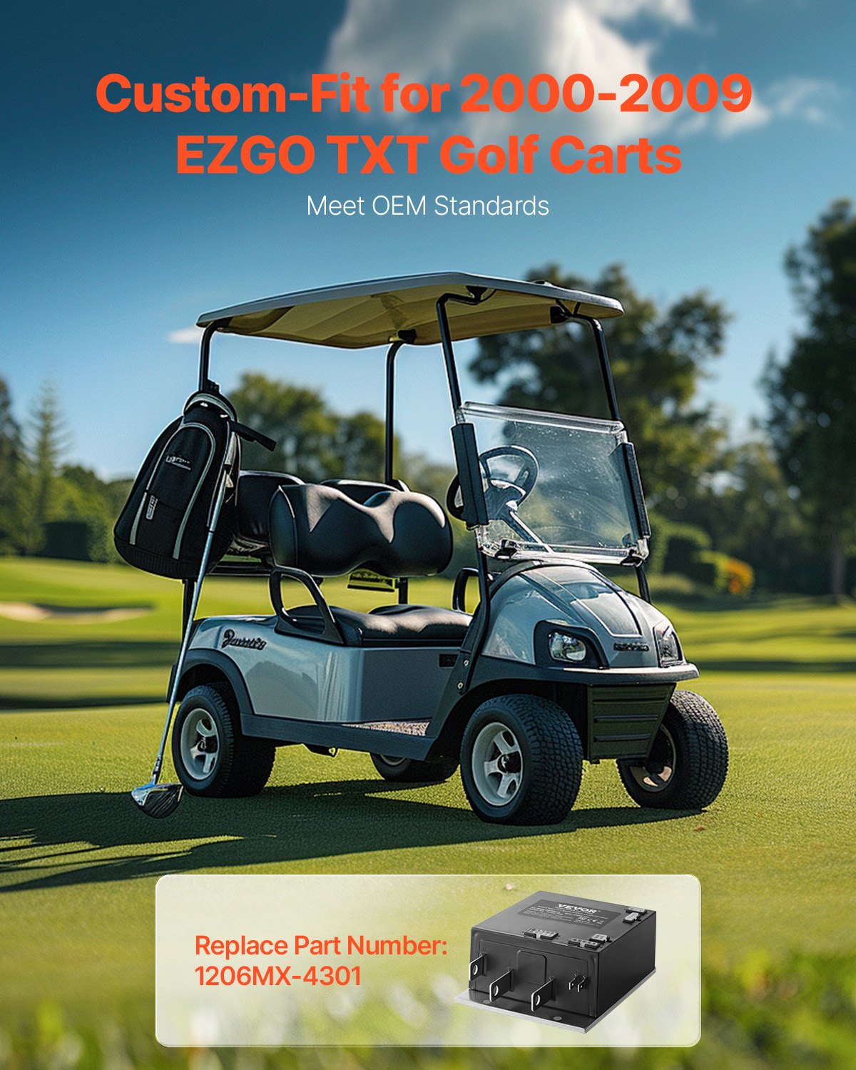 VEVOR Golf Cart Controller 36V 350A Speed Controller for EZGO TXT 1206MX-4301